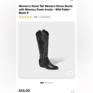Women’s tall western dress boots black size 9.